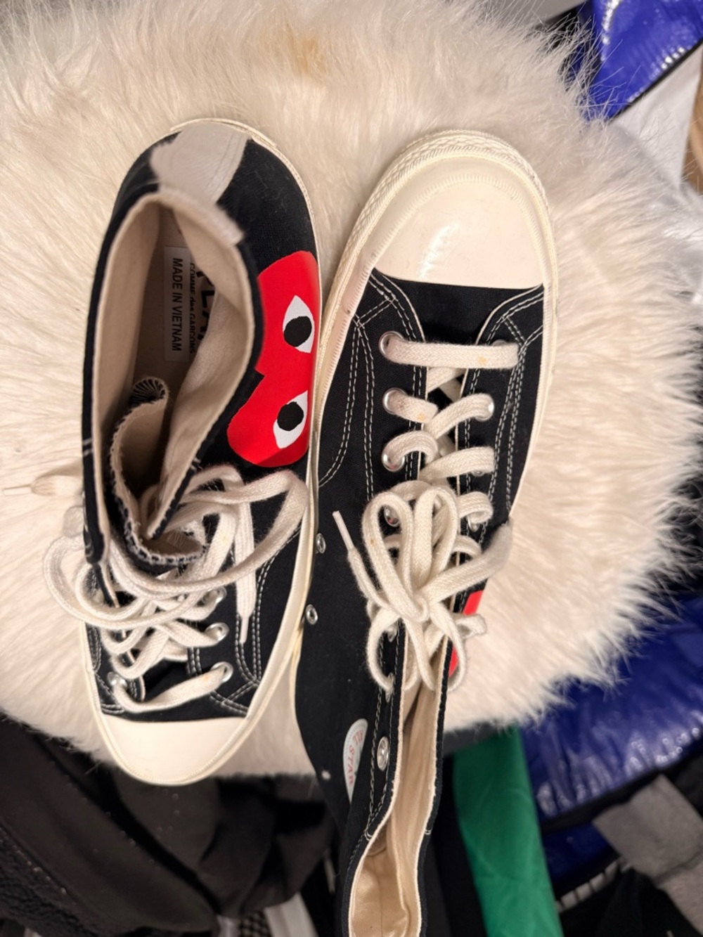 Converse Black Canvas High-Top Sneakers with Red Heart Graphic - Picture 5 of 6